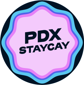 Winter Staycation circle badge